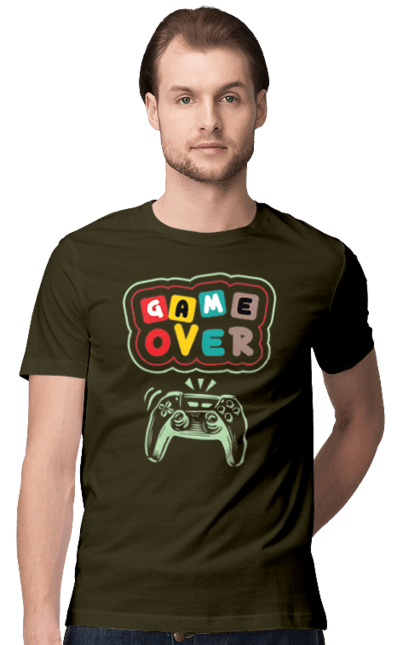 Men's t-shirt with prints Game over (2). End, game, game is over, game over, life, sadness. 2070702