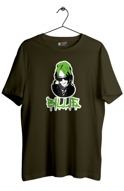 Футболка чоловіча з принтом "Billie Eilish". Активістка, біллі айліш, мизукант, права, співачка, тварини. 2070702