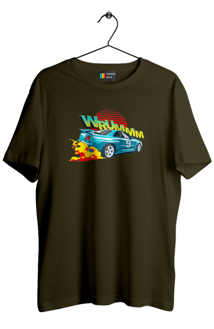 Футболка чоловіча з принтом "Авто". Авто, вогонь, вулиці, денги, дрифт, спорт, спортивне авто, швидкість. 2070702