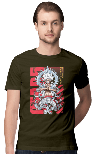 Men's t-shirt with prints One Piece Luffy. Anime, luffy, manga, monkey de luffy, one piece, pirates. 2070702