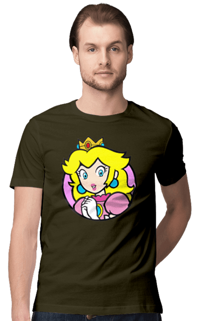 Men's t-shirt with prints Mario Bros. Princess Peach. Character, game, mario, mario bros, nintendo, princess peach, super mario bros. 2070702