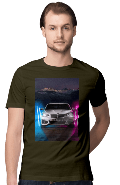 Men`s t-shirt with prints BEHA. Beauty, beha, in the car, lanterns, ptn pnh. 2070702
