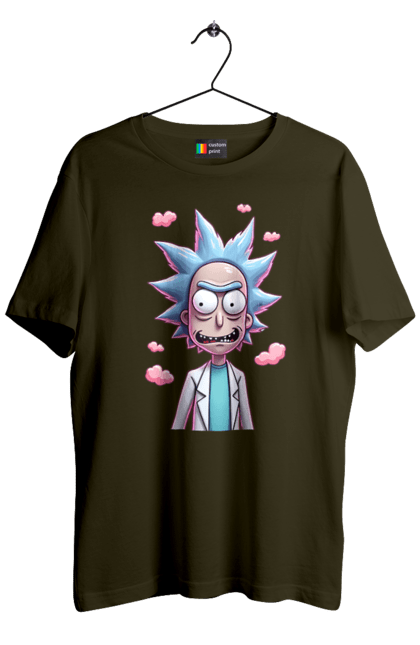 Футболка мужская с принтом Рик и Морти. Rick and morty, мультфильм, научная фантастика, приключения, рик, рик и морти, сериал. 2070702