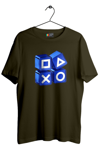 Футболка мужская с принтом Геймпад. Playstation, sony, геймпад, джостик, игра. 2070702