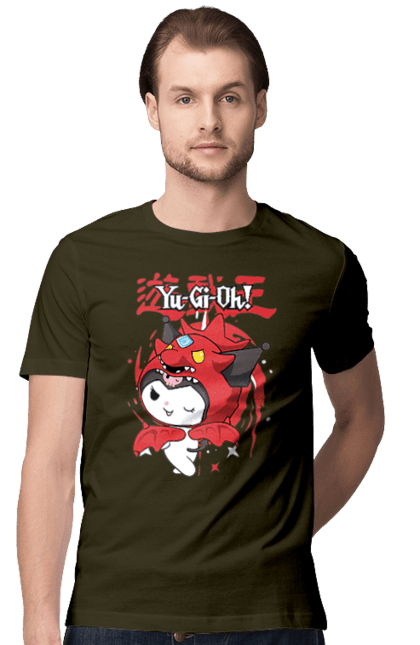 Men's t-shirt with prints Yu Gi Oh! Kuromi. Anime, character, hello kitty, kuromi, my melody, sanrio, yu gi oh, yugio. 2070702