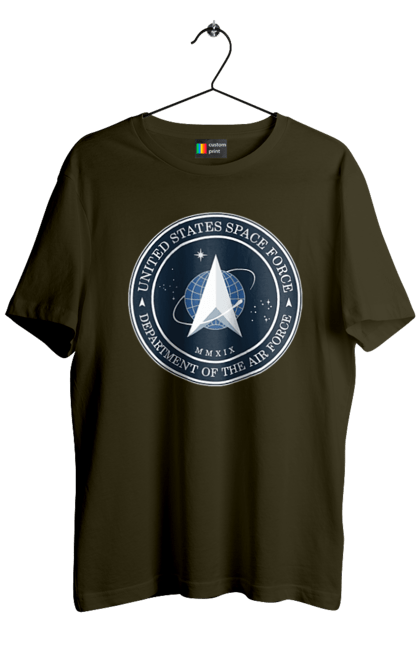 Men's t-shirt with prints United States Space Force. Emblem, political, politics, space, space force, space travel, united states, ussf. 2070702