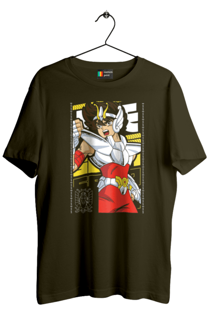 Men's t-shirt with prints Saint Seiya. Anime, cosmo, manga, saint seiya, seiya. 2070702