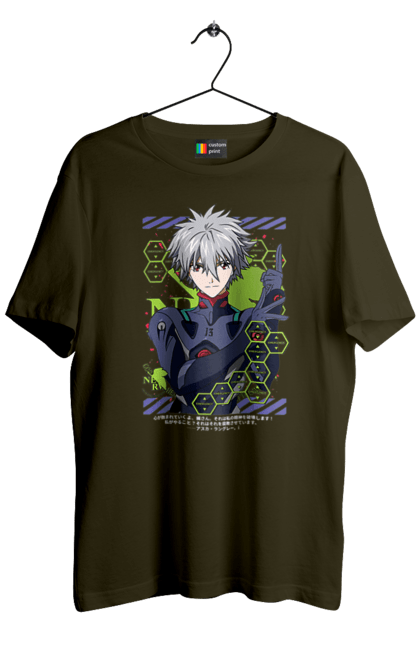 Футболка чоловіча з принтом "Євангеліон Каору". Kaworu, kaworu nagisa, neon genesis evangelion, nerv, аніме, єва, євангеліон, каору, каору наґіса, манга. 2070702