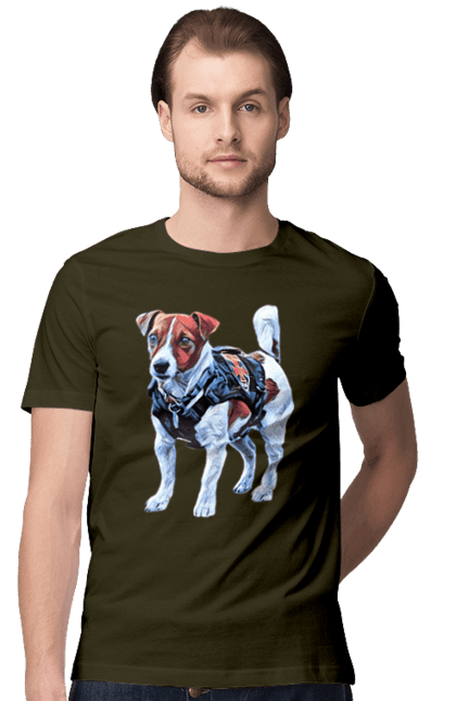 Футболка чоловіча з принтом "Пес Патрон". Зсу, патрон, пес, пес патрон, україна. 2070702