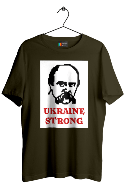 Футболка чоловіча з принтом "Тарас Шевченко". Бавовна, бавовнятко, війна, герб, доброго вечора, зсу, прапор україни, русский военный корабль, тарас шевченко, україна. 2070702