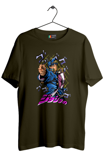 Men's t-shirt with prints JOJO Jotaro. Anime, jojo, jojo`s bizarre adventure, jojo’s bizarre adventure, jotaro, jotaro kujo, manga. 2070702