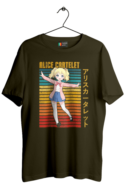 Men's t-shirt with prints Kiniro Mosaic Alice Cartelet. Alice, alice cartelet, anime, gold mosaic, kiniro mosaic, kinmoza, manga. 2070702