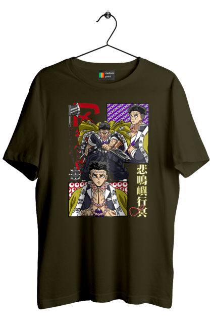 Men's t-shirt with prints Demon Slayer Gyomei. Anime, demon slayer, gyomei, gyomei himejima, himejima, kimetsu no yaiba, manga, serial. 2070702