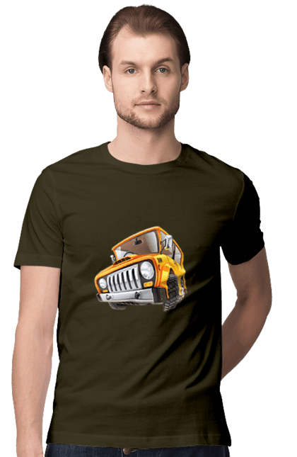 Футболка чоловіча з принтом "Вантажівка". Авто, автомобіль, вантажівка, дитячий малюнок, зображення авто. 2070702
