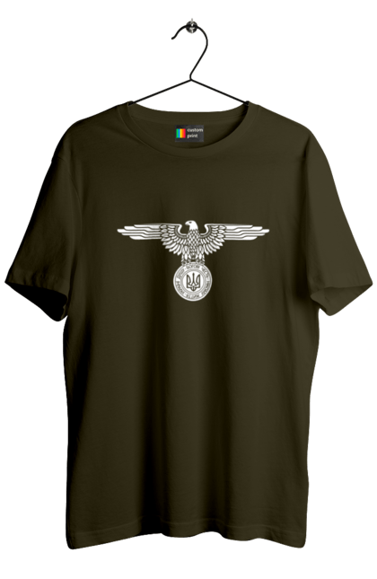 Футболка чоловіча з принтом "Тризуб і Орел". Герб, герб україни, орел, патріотичне, україна, українська символіка, українське. 2070702