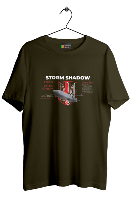 Футболка чоловіча з принтом "Storm Shadow". F16, nasams, storm shadow, zuzana, гаубиця, два герби, залужний, сюзанна. 2070702