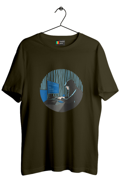 Футболка чоловіча з принтом "Хакер". Бінарний, гік, програміст, хакер. 2070702