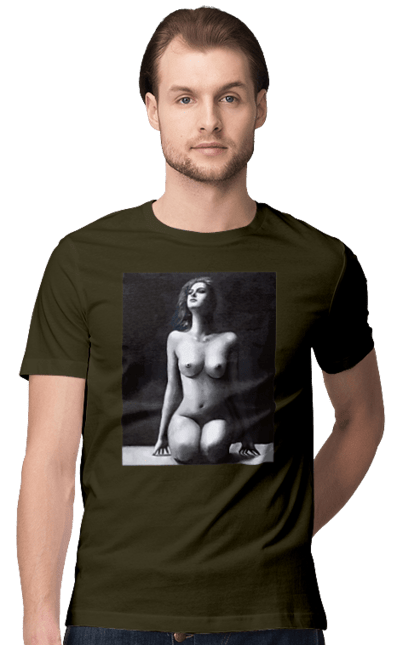Men`s t-shirt with prints Body beauty. Body beauty, breast, female body, women`s breasts. 2070702