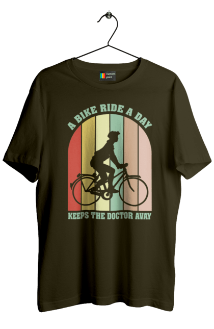 Men`s t-shirt with prints Bike ride. Bike, bike ride, bike ride, burn, healthy lifestyle. 2070702