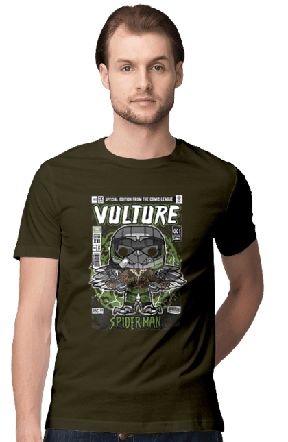 Футболка чоловіча з принтом "Vulture Spiderman". Funko, гриф, дивуватися, комікси, людина, людина-павук, павук, фанко поп. Funkotee