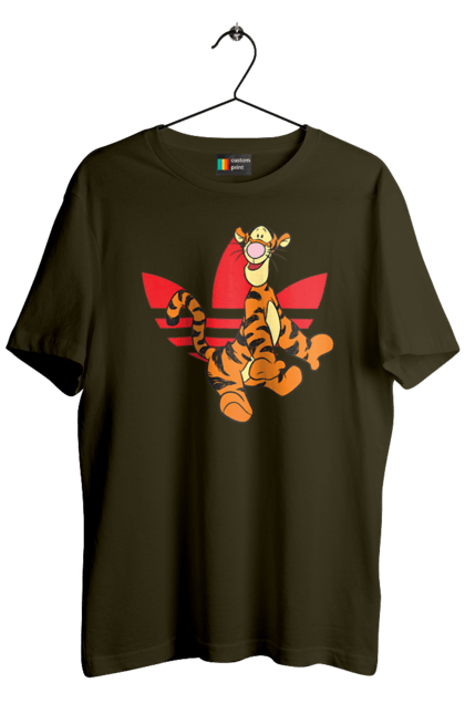 Men's t-shirt with prints Adidas Tigger. Adidas, animated series, tiger, tigger, winnie the pooh, winnie the pooh. 2070702