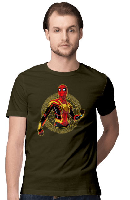 Футболка чоловіча з принтом "Людина павук". Комікс, людина павук, марвел, павук, павутина, пітер паркер, супергерой. CustomPrint.market
