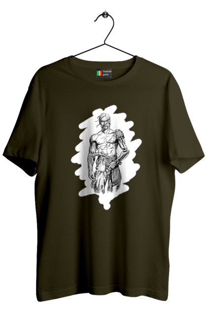 Футболка чоловіча з принтом "Кіборги україни". Вуса, зброя, кіборг, козак, патріот, пістолет, українець, чуб. 2070702