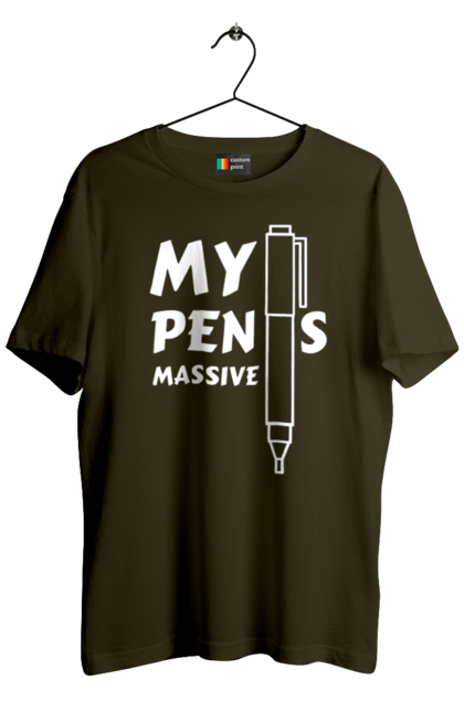 Футболка чоловіча з принтом "Моя ручка величезна". Гумор, мем, моя ручка величезна, прикол, прикольна, смішна. 2070702