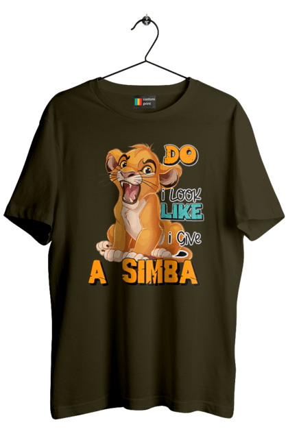 Футболка мужская с принтом Король Лев Симба. Lion king, simba, животное, король, лев, мультик, мультфильм, симба. 2070702