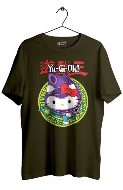 Men's t-shirt with prints Yu Gi Oh! Hello Kitty. Brand, cat, character, hello kitty, kitten, yu gi oh, yugio. 2070702