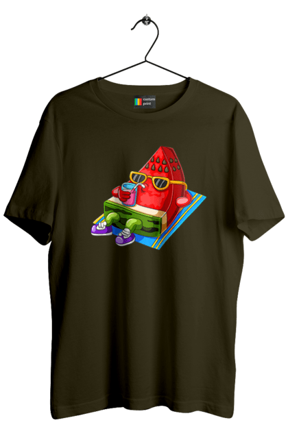 Men`s t-shirt with prints Watermelon Drinks Cocktail. Cocktail, summer, watermelon. 2070702