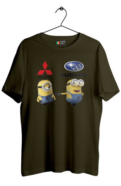 Футболка мужская с принтом Minion Субару. Авто, машины, миньоны, митсубиси, субару. 2070702