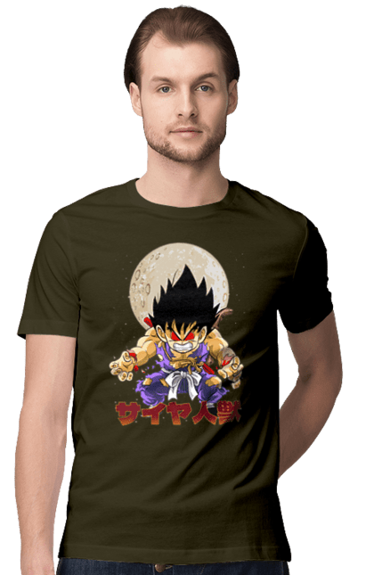 Men's t-shirt with prints Dragon Ball Son Goku. Anime, dragon ball, goku, manga, son goku, tv series. 2070702