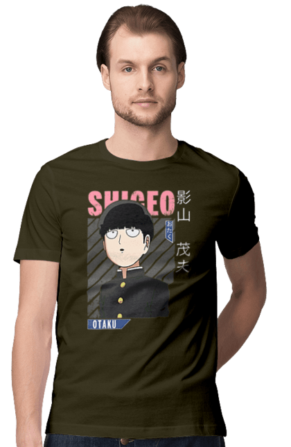 Men's t-shirt with prints Mob Psycho 100. Anime, manga, mob, mob psycho 100, shigeo kageyama. 2070702