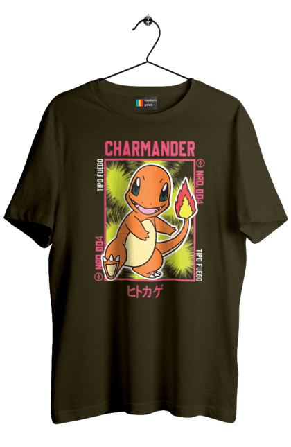 Футболка чоловіча з принтом "Покемон Чармандер". Charmander, nintendo, pokemon, pokémon go, аніме, ігри, покемон, чармандер. 2070702