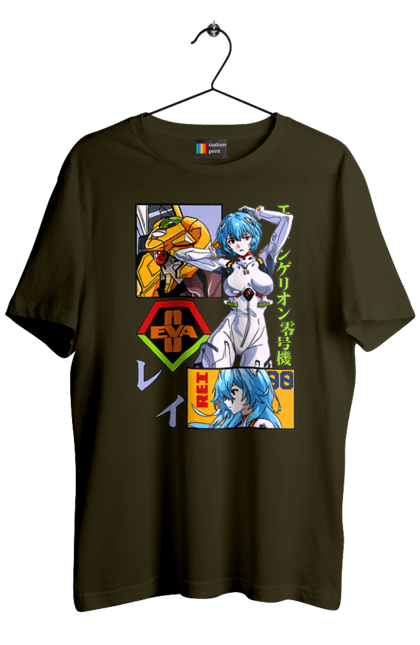 Men's t-shirt with prints Evangelion Rei. Anime, evangelion, eve, kaoru, manga, rei ayanami, shinji. 2070702