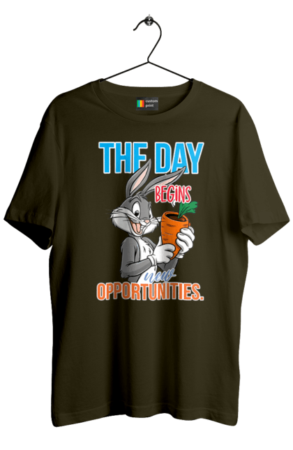 Men's t-shirt with prints Bugs Bunny. Bugs bunny, cartoon, looney tunes, merrie melodies. 2070702