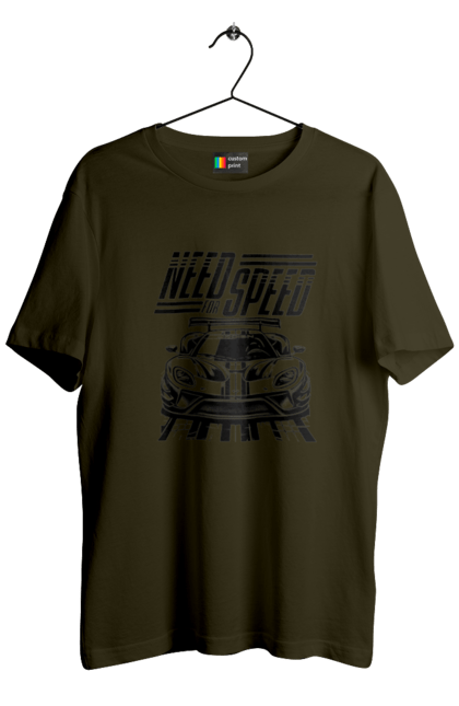 Футболка чоловіча з принтом "Жага швидкості". Відео ігри, гонки, ігри, комп ютерні ігри, машини, симулятори, швидкість. 2070702