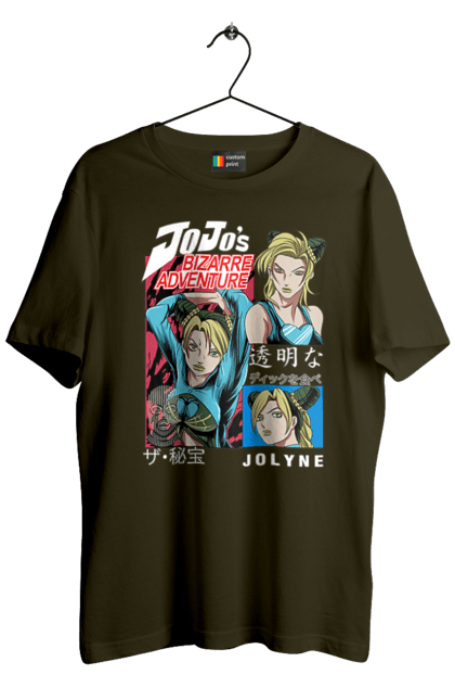 Футболка чоловіча з принтом "ДжоДжо Джолін Кудзе". Jojo, jojo’s bizarre adventure, jolyne cujoh, аніме, джоджо, джолін кудзе, манга, неймовірні пригоди джоджо. 2070702