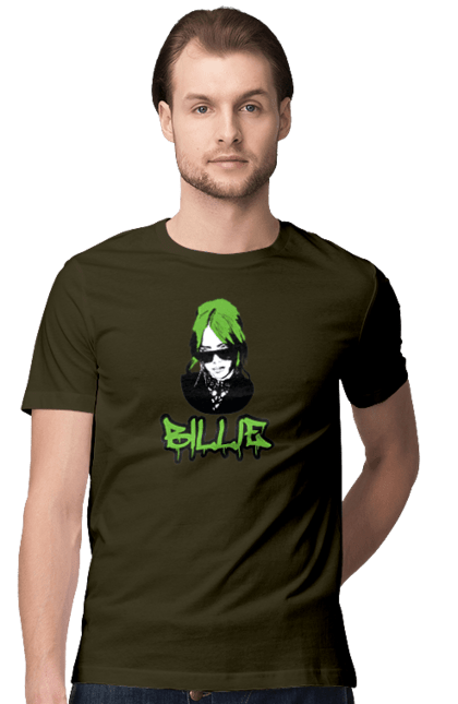 Футболка чоловіча з принтом "Billie Eilish". Активістка, біллі айліш, мизукант, права, співачка, тварини. 2070702