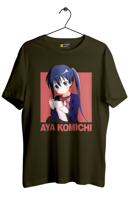 Men's t-shirt with prints Kiniro Mosaic Aya Komichi. Anime, aya komichi, gold mosaic, kiniro mosaic, kinmoza, manga. 2070702