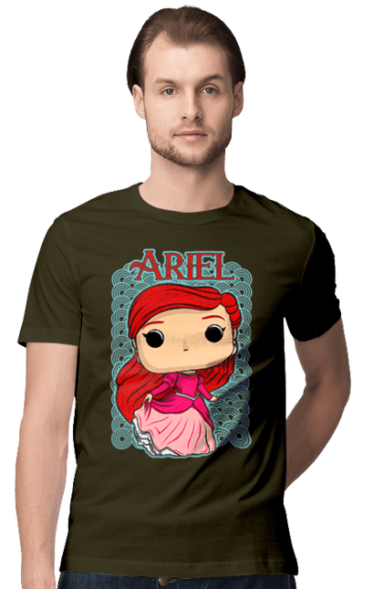 Футболка чоловіча з принтом "Аріель". Ariel, little mermaid, аріель, казка, принцеса, русалонька, русалочка. 2070702