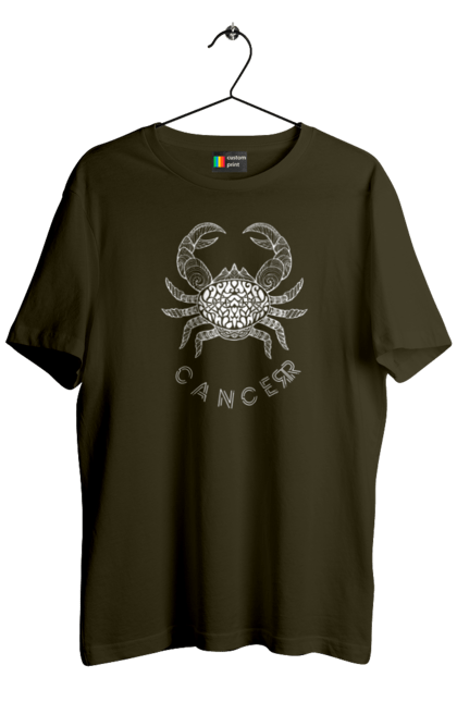 Men`s t-shirt with prints Zodiac Cancer. Cancer, constellation, horoscope, sign, zodiac, zodiac sign. 2070702