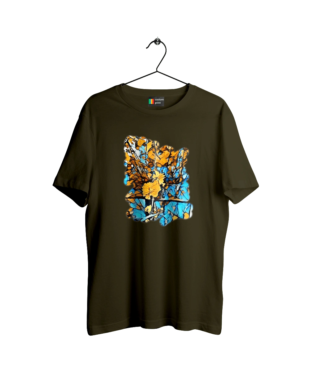 Жовті квіти на синьому фоні