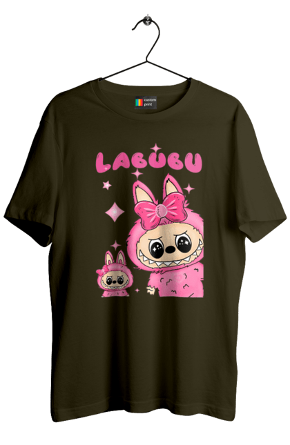 Футболка чоловіча з принтом "Лабубу". Іграшка лабубу, лабубу, лабубу кока кола, мерч лабубу, мила, рожева лабубу, смішна лабубу. 2070702