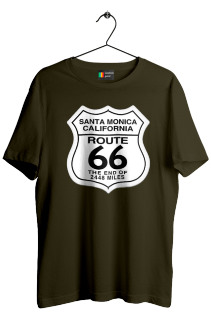 Футболка чоловіча з принтом "Route 66". Байк, байкер, байкер клуб, брат, брати, брутал, гарячий асфальт, гарячий кінь, гарячий стрижень, дорога 50, дорога 66, дорога 80, дороги америки, дороги україни, жага швидкості, клуб байкерів, мотоцикл, мотоцикліст, справжній чоловік, чувак, швидкість. 2070702