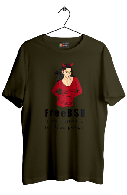 Футболка чоловіча з принтом "Freebsd Для Вільних". Bsd, freebsd, unix, адміністратор, айті, айтішник, безкоштовна, безкоштовно, бестія, вільна, демон, демонесса, доступність, незалежність, операційна система, ос, програміст, програмне забезпечення, свобода, сисадмін, система, системний адміністратор, софт, текст, червоний, чорний. 2070702