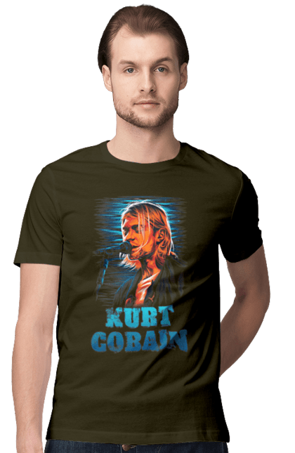 Men's t-shirt with prints Kurt Cobain. Cobain, group, kurt, kurt cobain, music, nirvana, rock. 2070702