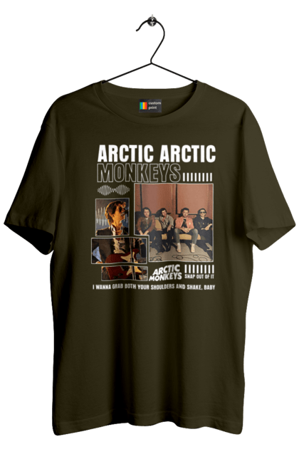 Men's t-shirt with prints Arctic Monkeys. Arctic monkeys, garage rock, group, indie rock, music, post-punk revival, psychedelic rock, rock. 2070702