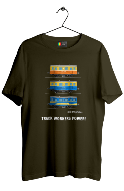 Men`s t-shirt with prints Track Workers Power! Railcar AS1A. As1a, motorcar, rail, railcar, railway, track, track workers, ukrzaliznytsia. 2070702